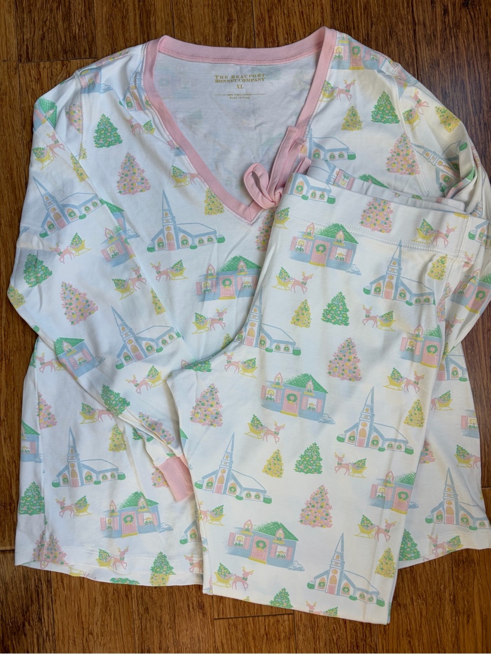 The Beaufort Bonnet Company Christmas Holiday Women’s Pajamas PJs XL Church